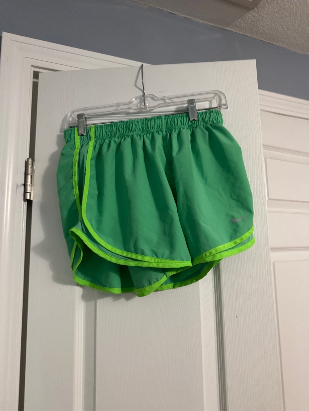 Nike Women’s Lime Green Athletic Shorts with Neon Trim
